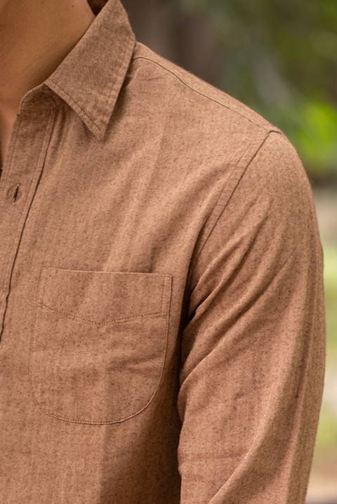 Rustic Brown Flannel 100% Cotton Shirt