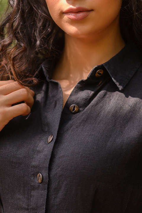 Black Linen Dress