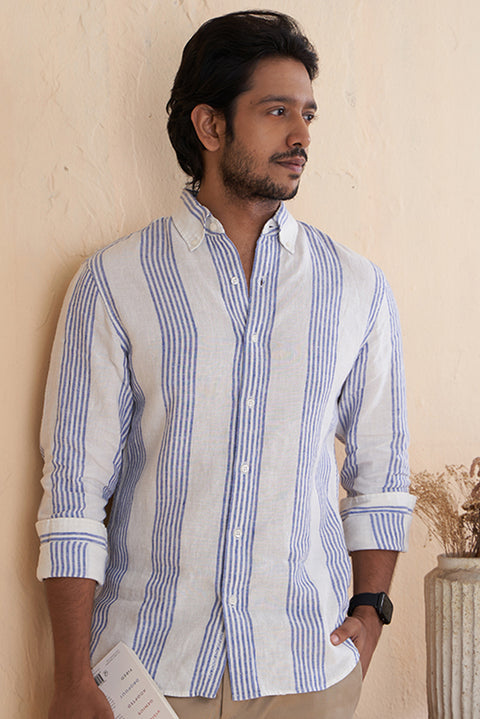 Sky Line 100% Linen Shirt