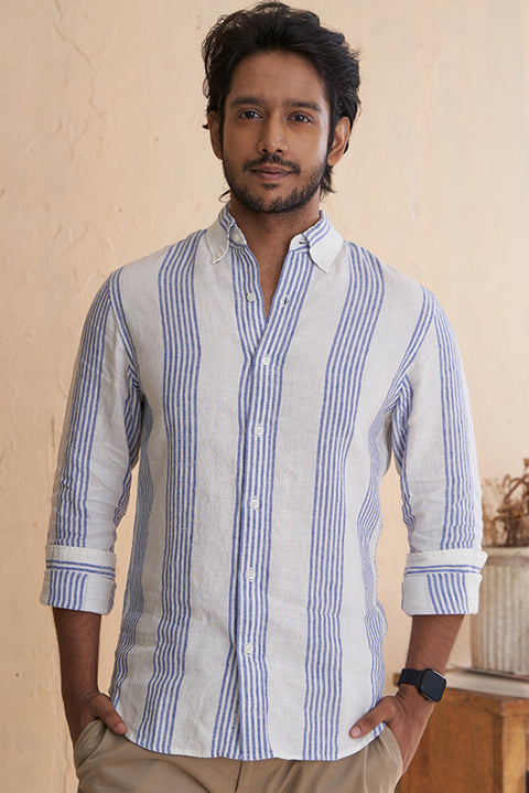 Sky Line 100% Linen Shirt