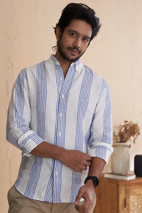 Sky Line 100% Linen Shirt