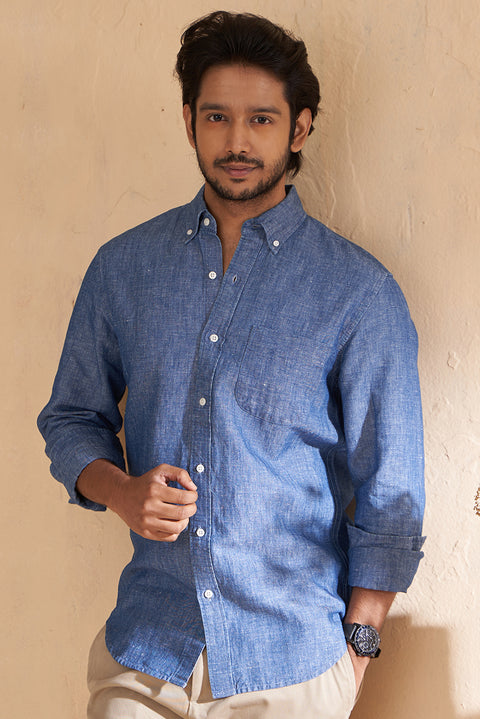 Indigo Linen Shirt