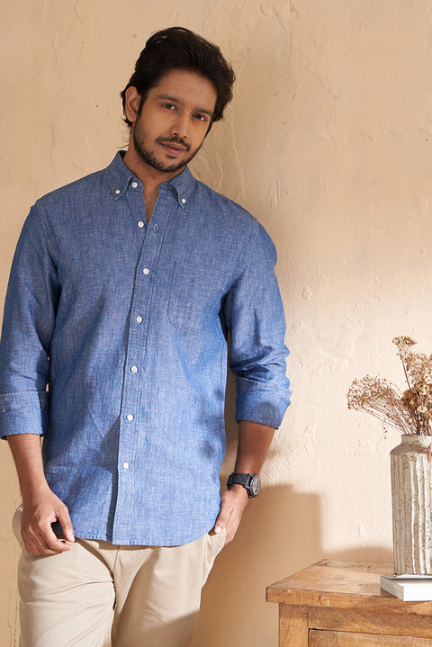 Indigo Linen Shirt