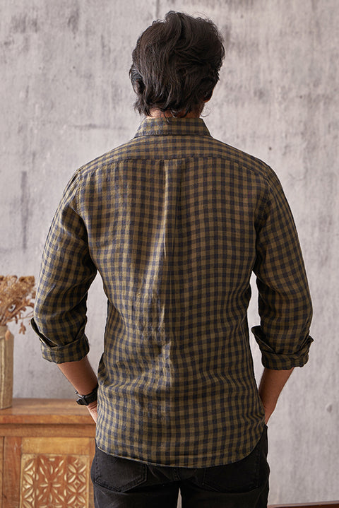 Olive Night Linen Shirt