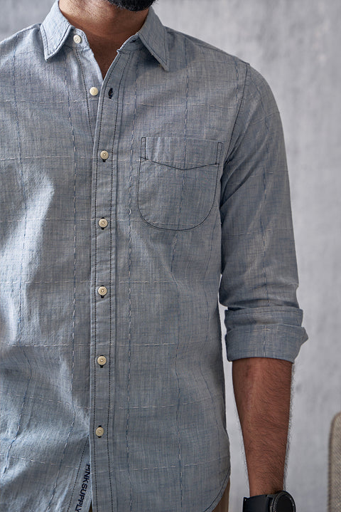 Chambray Checks With Woven Designs