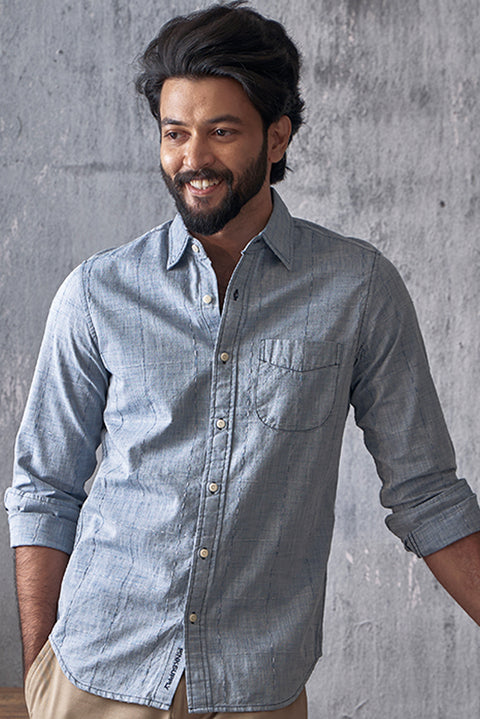 Chambray Checks With Woven Designs