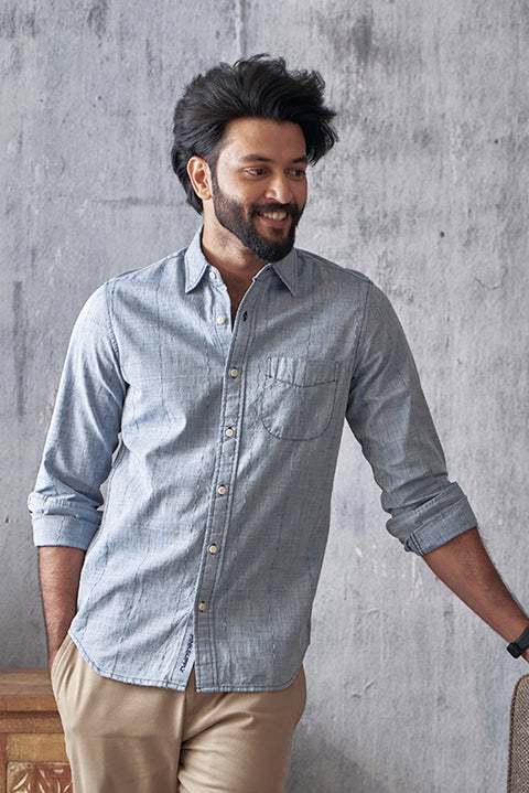 Chambray Checks With Woven Designs