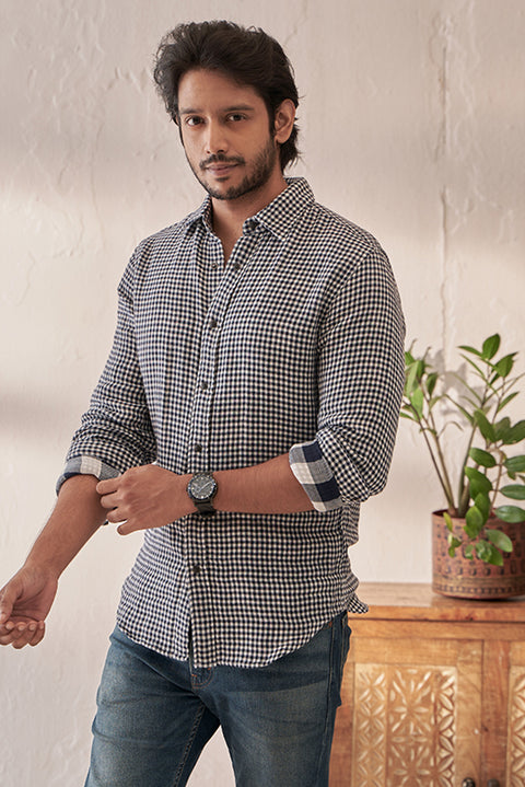 Mini Checks Double Fabric Shirt