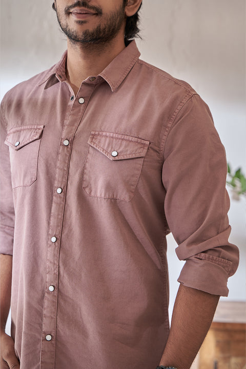 Dusty Rose Snap Shirt