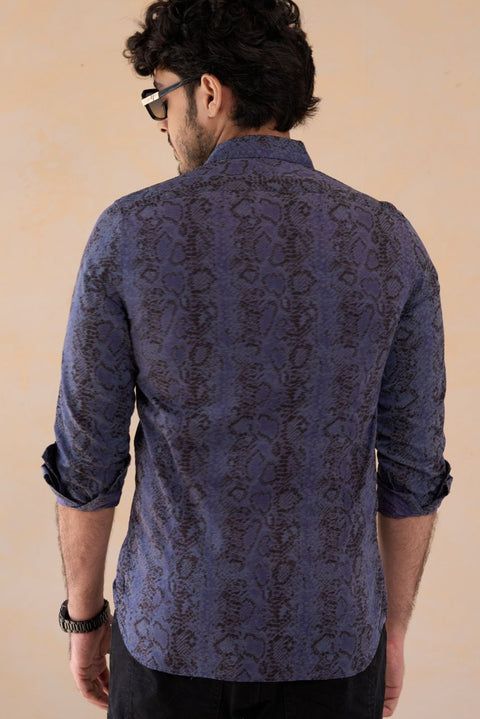 Sleek Serpent Snake Skin Print Shirt