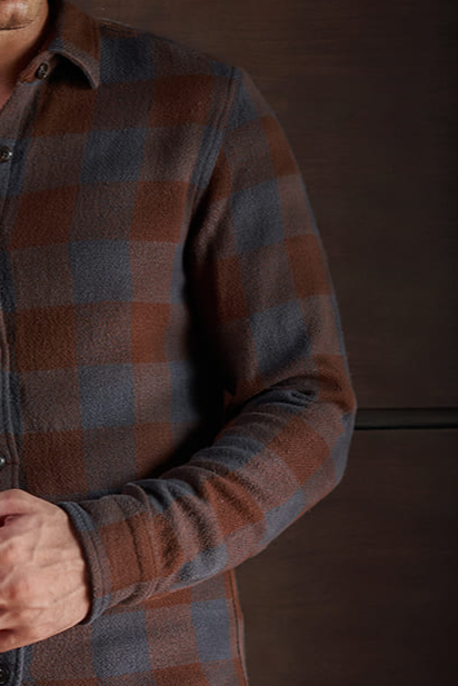 Brick Red Checks Flannel 100% Cotton Shirt