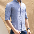 chambray linen shirt for men