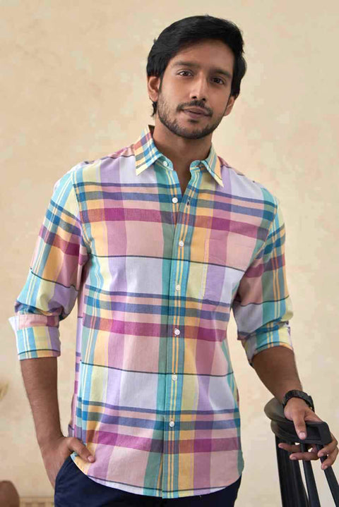 Premium Cotton Multi Colour Madras Plaids Shirt