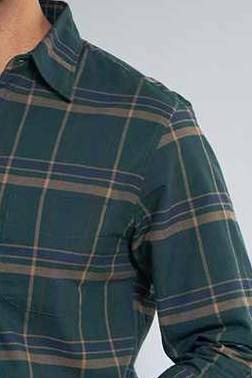 Green Cotton Madras Check Casual Shirt