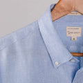 men's sky blue pure linen shirt for men