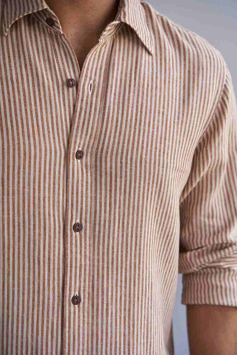 Earthy Shirt In Linen Cotton