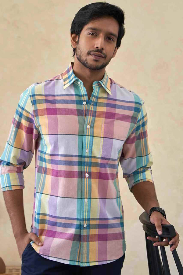 Premium Cotton Multi Colour Madras Plaids Shirt