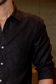 Pirate black Linen Shirt