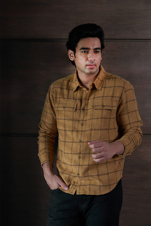 Rustic Yellow Flannel Shirt