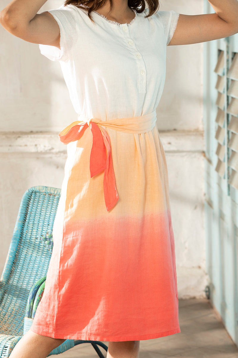 Dip Dye Linen Dress
