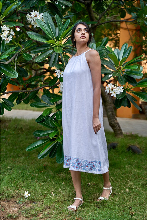 Halter Neck Linen Dress