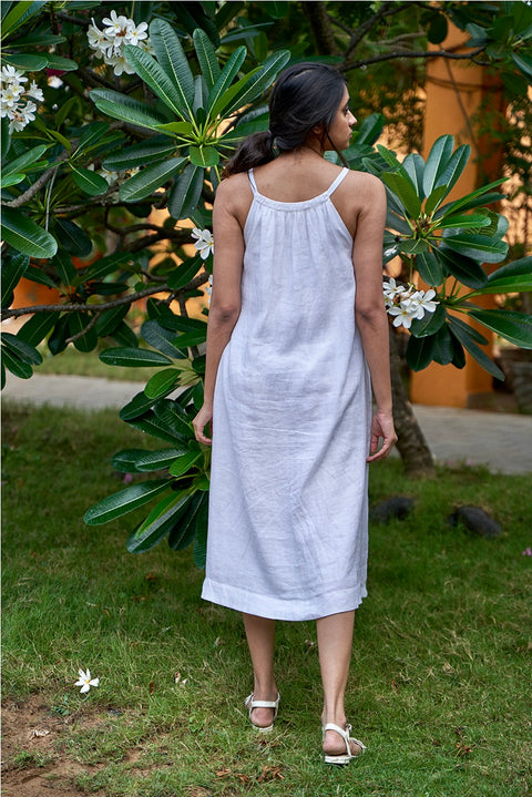 Halter Neck Linen Dress