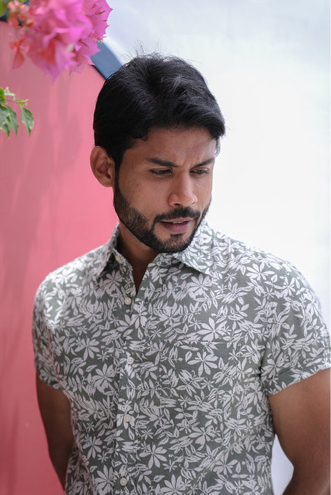 Printed Linen Cotton Shirt