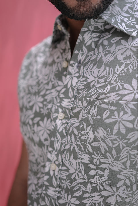 Printed Linen Cotton Shirt