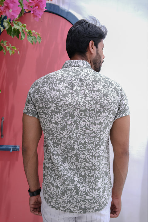 Printed Linen Cotton Shirt