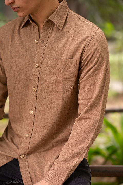 Rustic Brown Flannel 100% Cotton Shirt