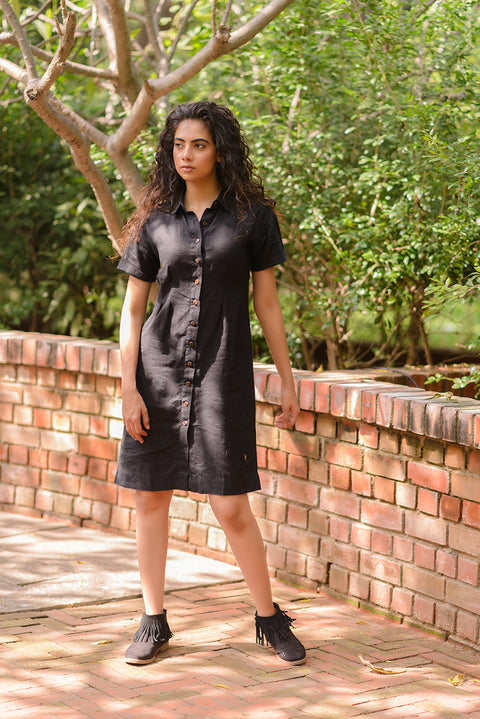 Black Linen Dress