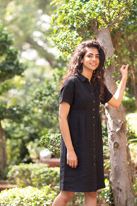 Black Linen Dress