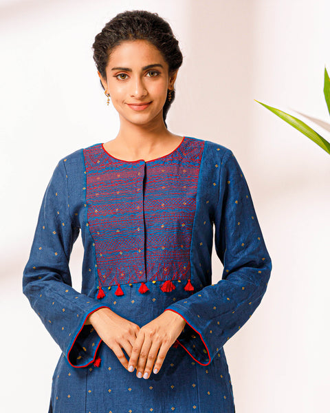 Linen Embroidery Kurta