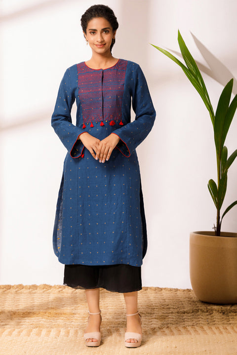 Linen Embroidery Kurta