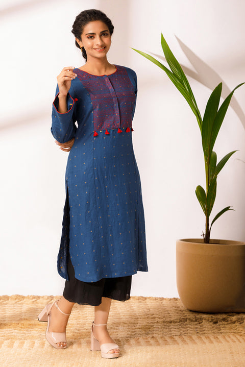 Linen Embroidery Kurta