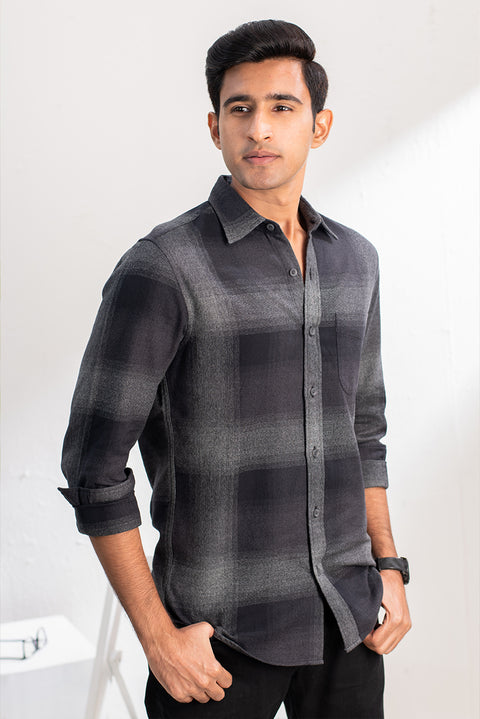 Grey Black Shadow Checks Shirt