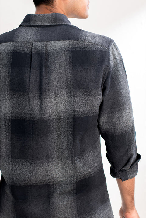 Grey Black Shadow Checks Shirt