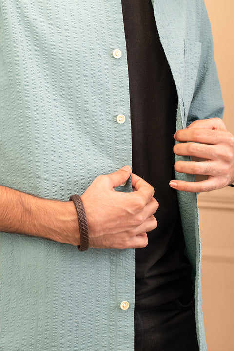 Green Textured Shirt