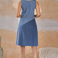 Indigo Waffle Dress Back View