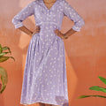 Lavender Empire Waist Dress Close View