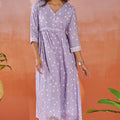 Lavender Empire Waist Dress Front View