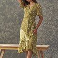 Ruffle Wrap Dress Model