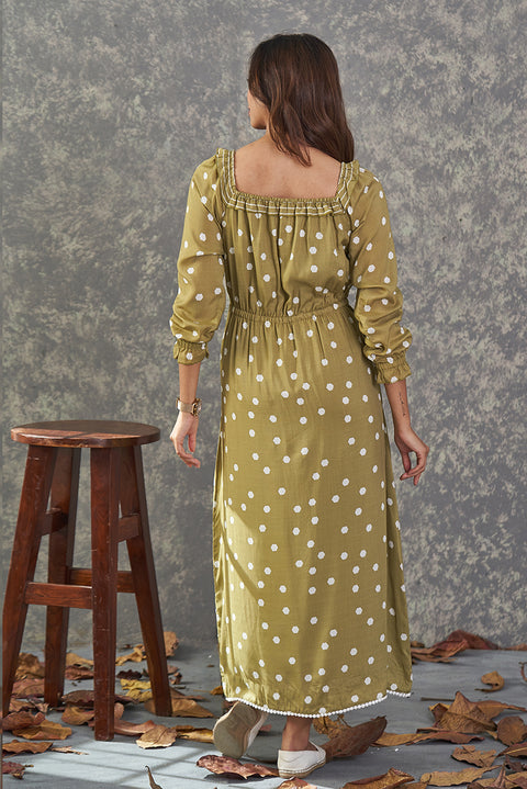 Long Dress With Square Neck Back View