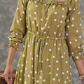 Long Dress With Square Neck Front Close View