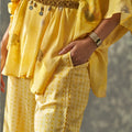 Floral Cord Set Dress Pocket View