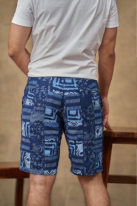 Azure Patch Work Shorts