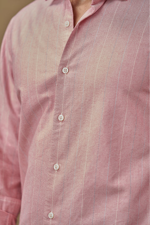 Mini Striped Oxford Shirt In Pink