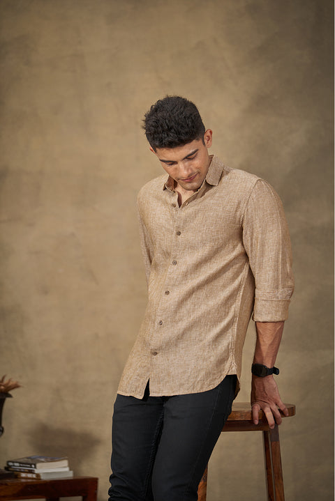 Warm Khakhi Linen Shirt