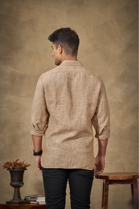 Warm Khakhi Linen Shirt