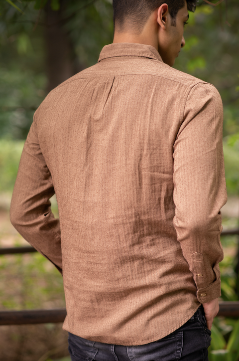 Rustic Brown Flannel 100% Cotton Shirt